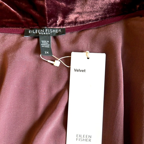 Eileen Fisher Women's Velvet Shawl-Collar Open Front Kimono Purple Size 2X - Picture 3 of 11